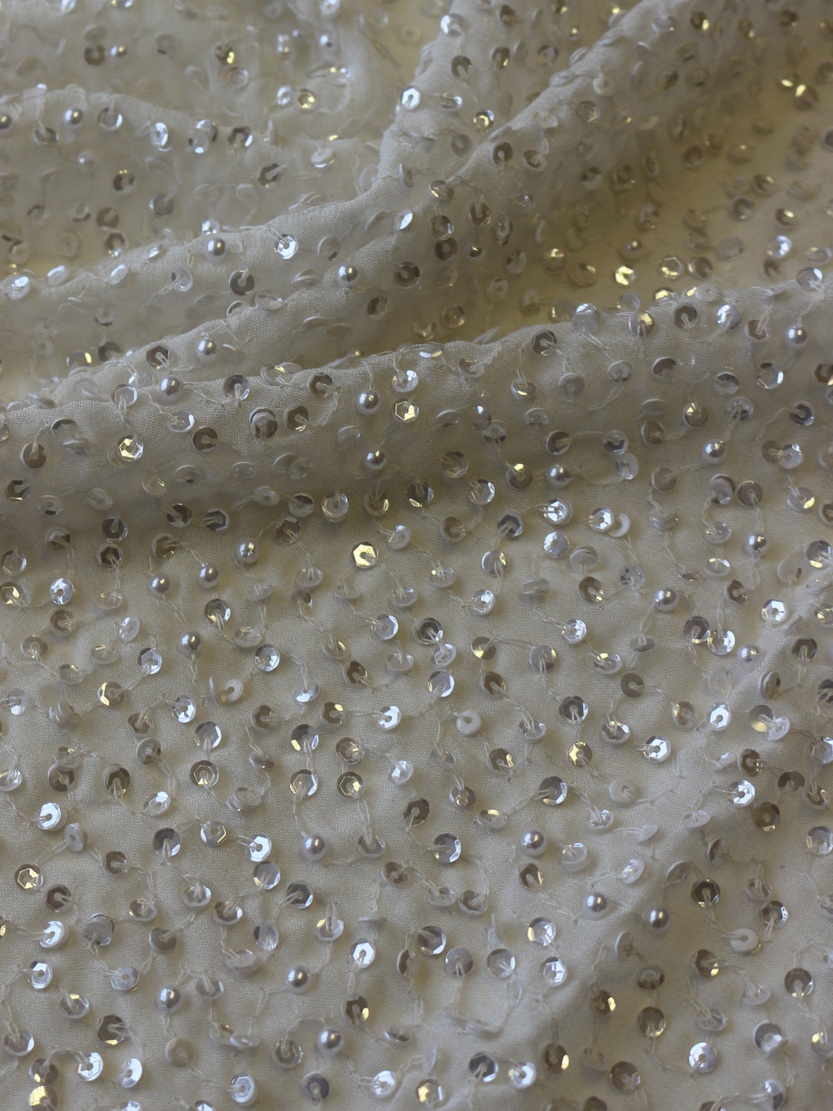 Ivory Sequin Georgette - Ardour