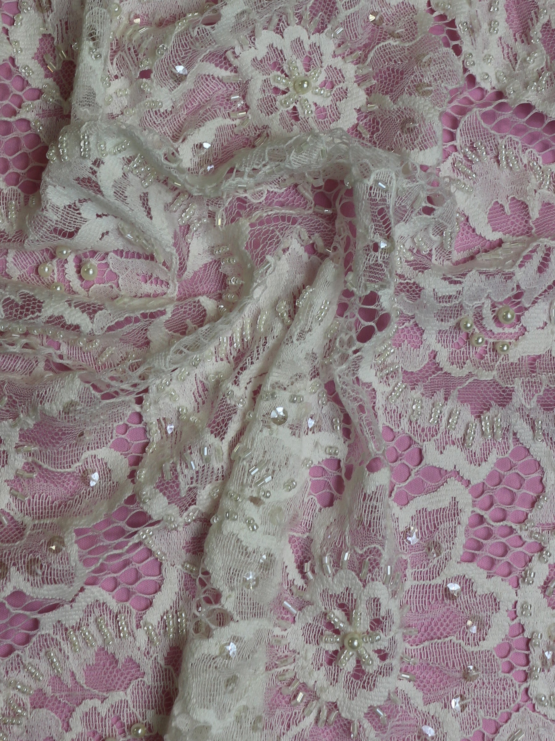 Ivory Beaded Lace – Shirley