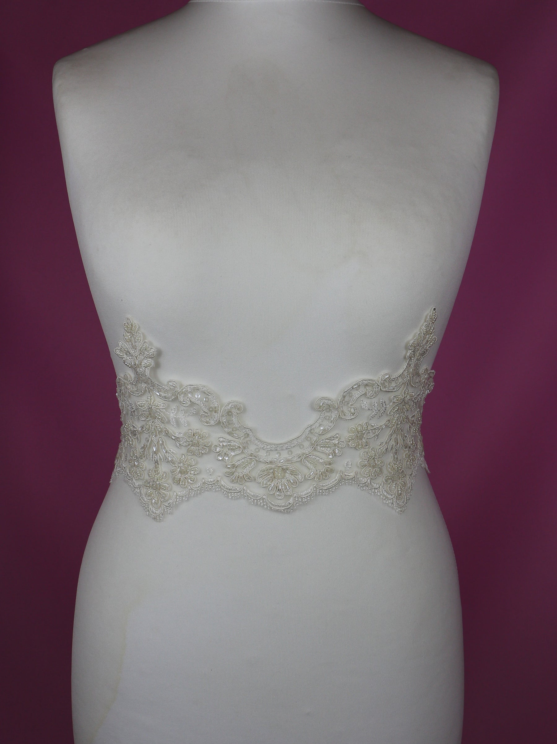 Ivory Beaded Lace Trim - Sophia