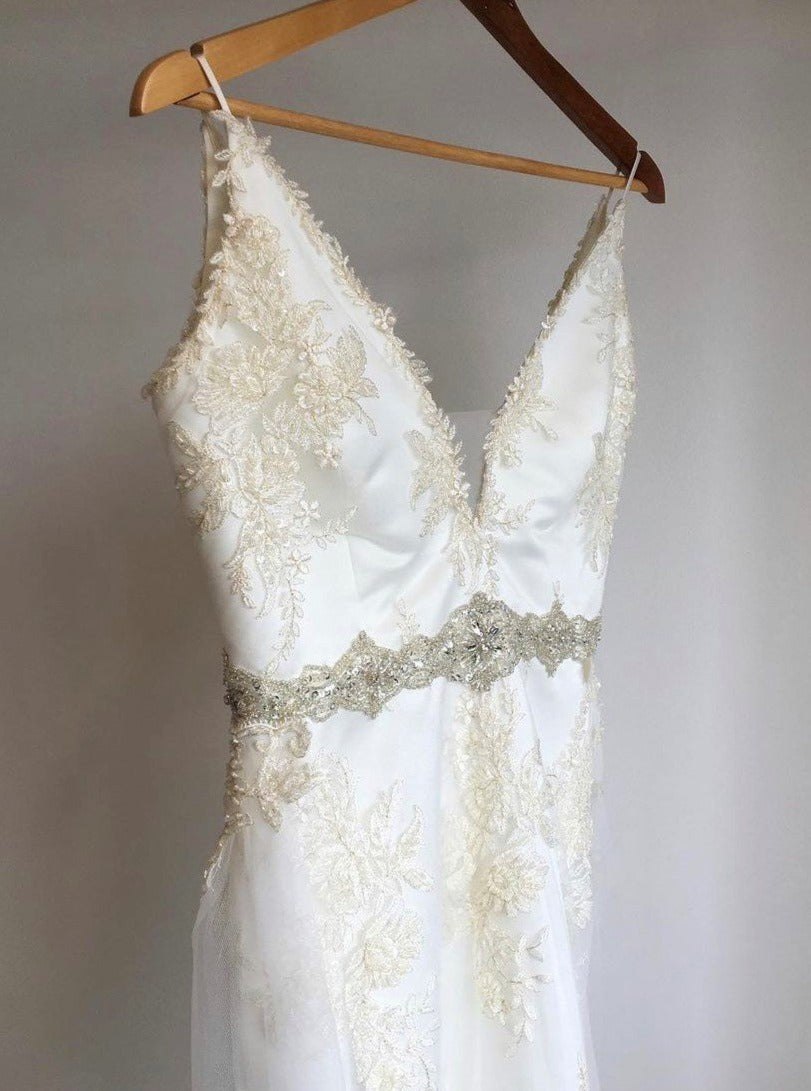 Ivory Beaded Lace Appliques - Nicole