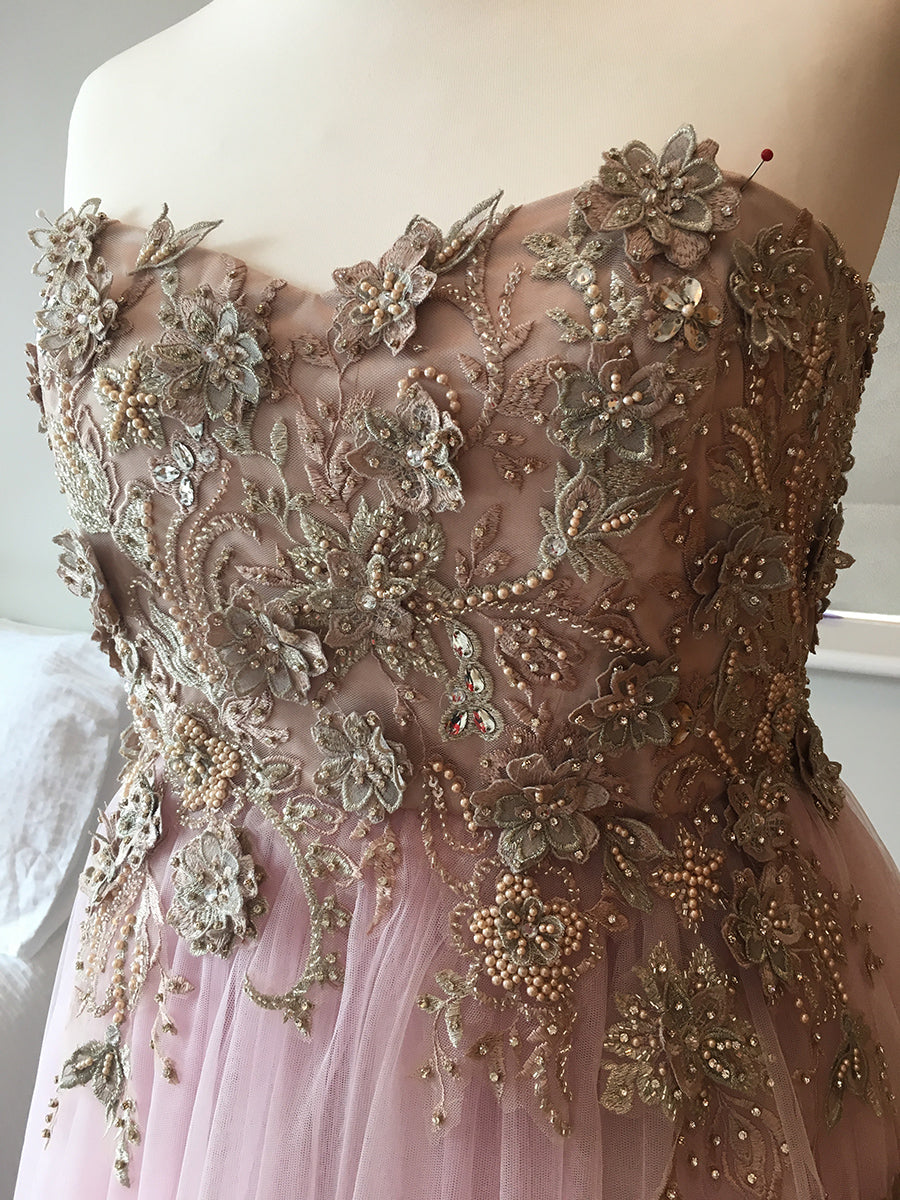 Blush Beaded Lace - Renata