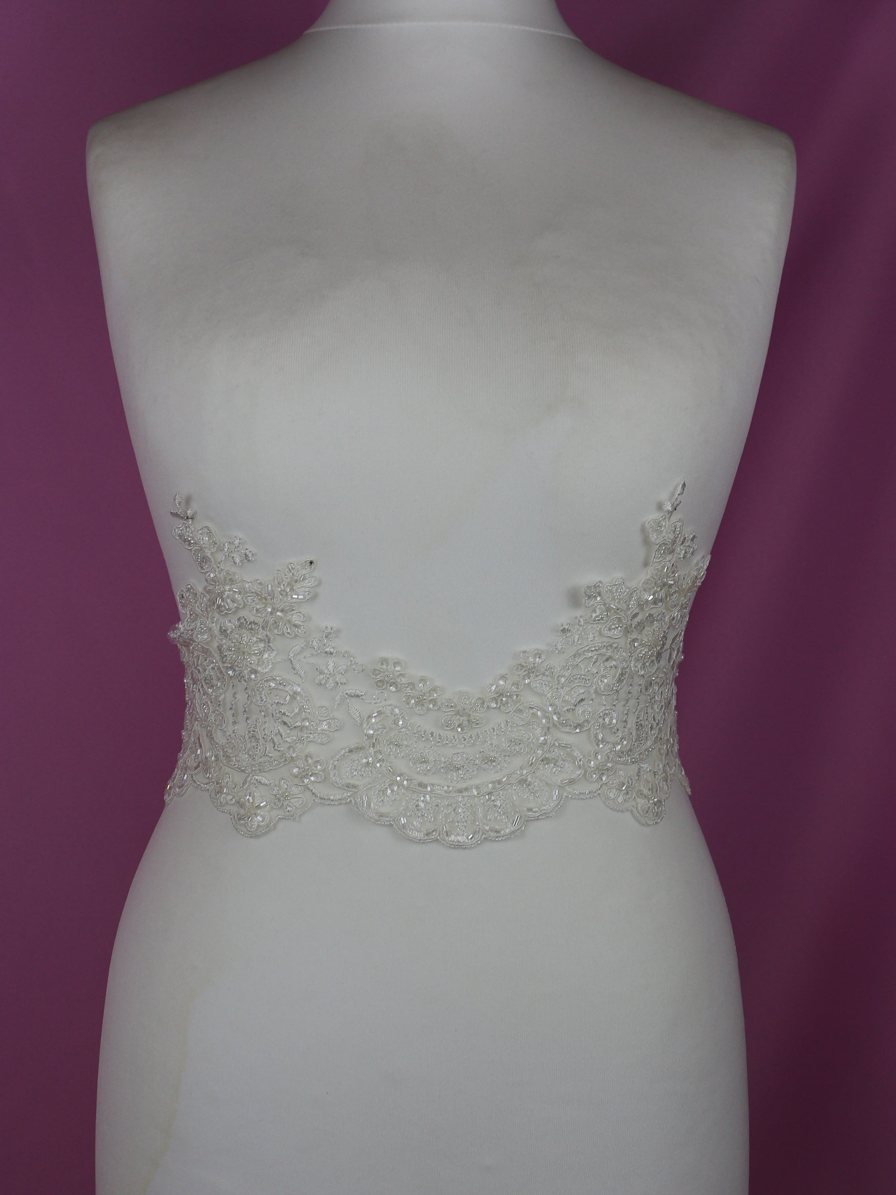 Ivory Beaded Lace Trim - Trinity