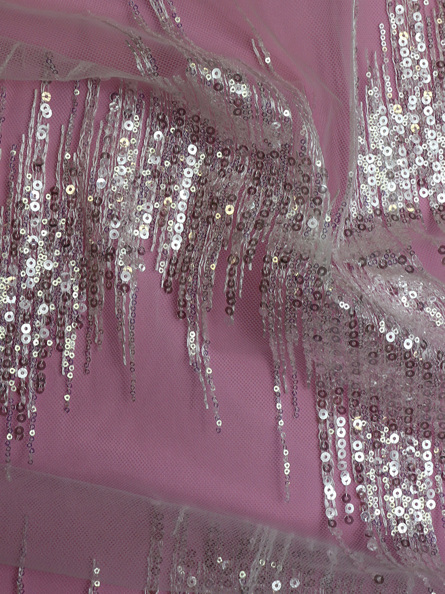 Ivory Sequinned Lace - Twilight