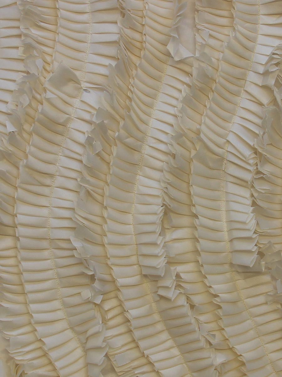 Ivory Pleated Fabric - Waves