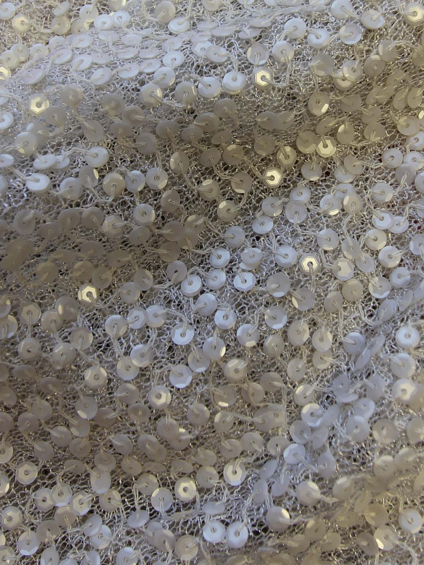 White Sequin Fabric - Moondust