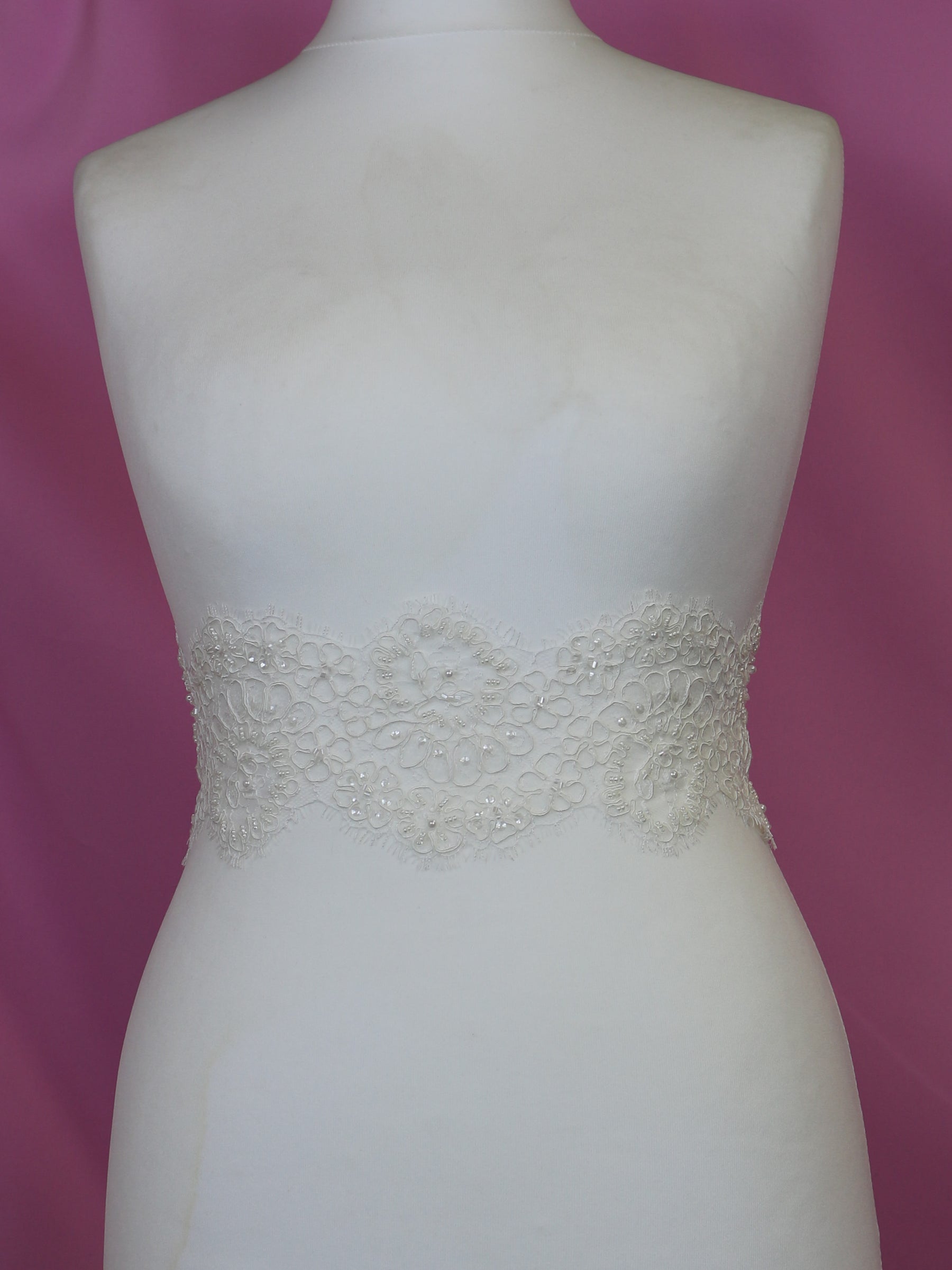 Ivory Corded & Beaded Lace Trim - Wisconsin