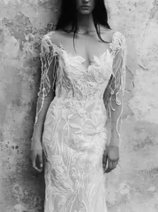 Ivory Embroidered Lace - Marie Jacques