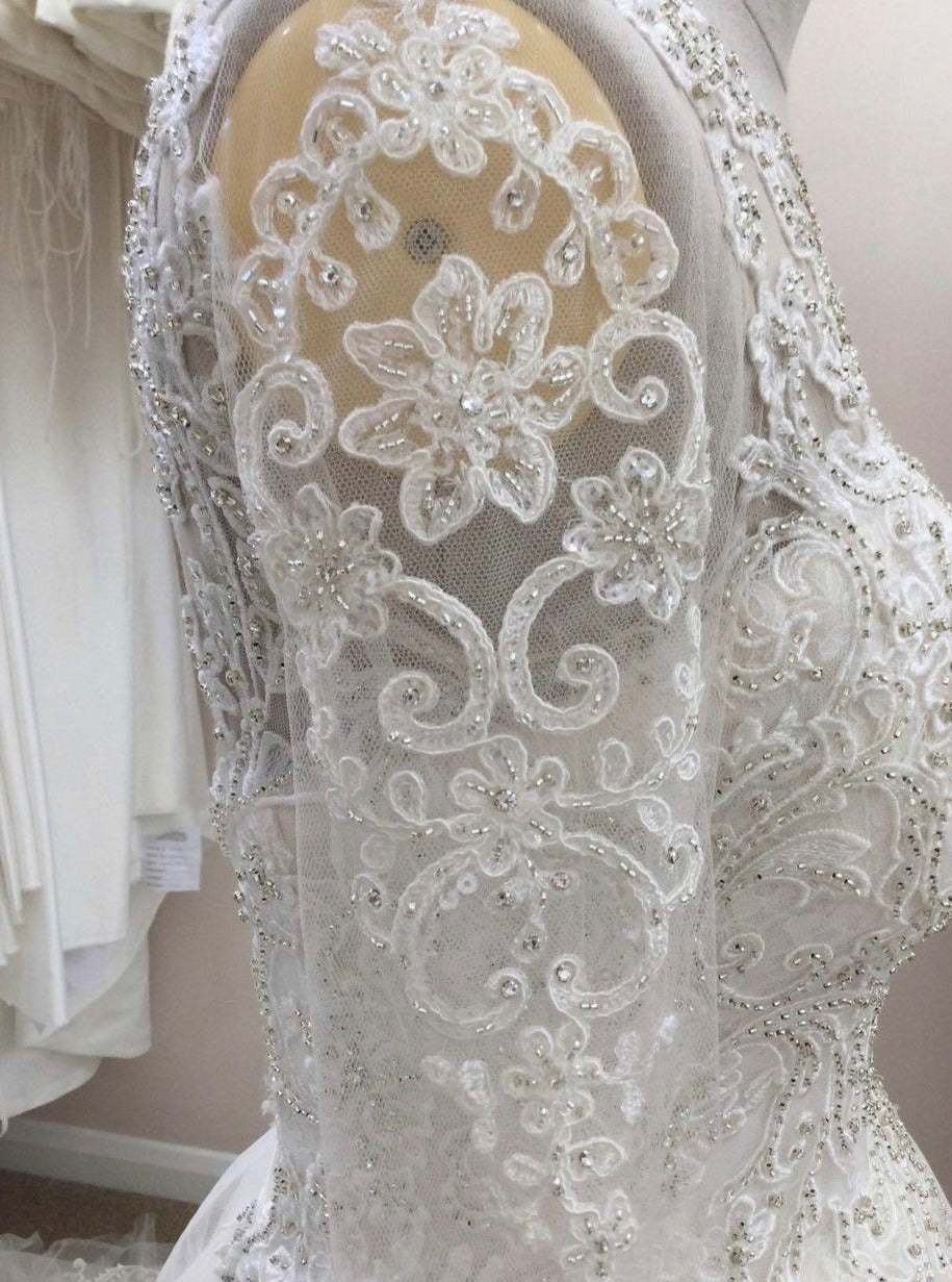 Ivory Beaded and Corded Lace Appliques - Alexandra