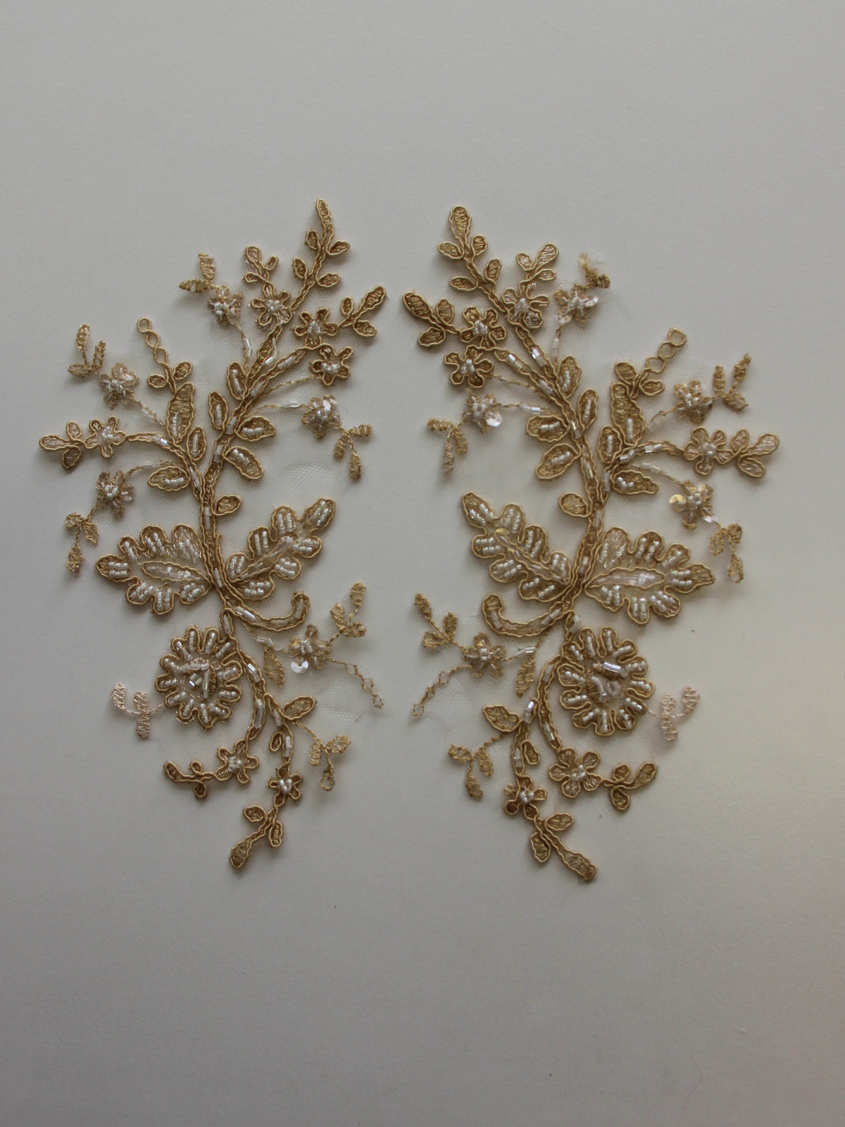 Sandy Beige Beaded Lace Appliques – Jessica