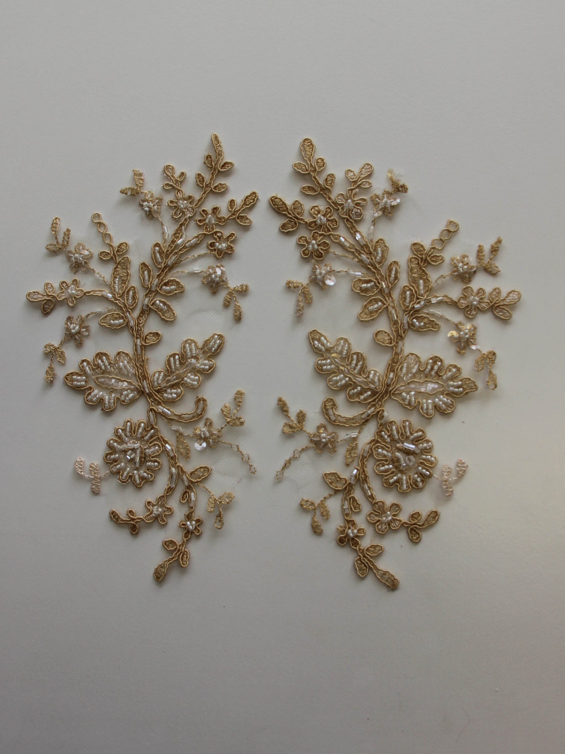 Sandy Beige Beaded Lace Appliques – Jessica