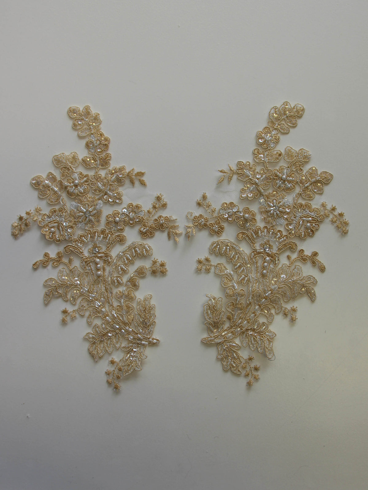 Sandy Beige Corded Lace Appliques - Mona