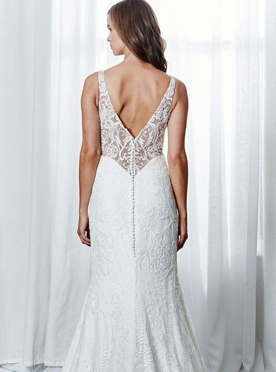 Ivory Embroidered Lace - Benita