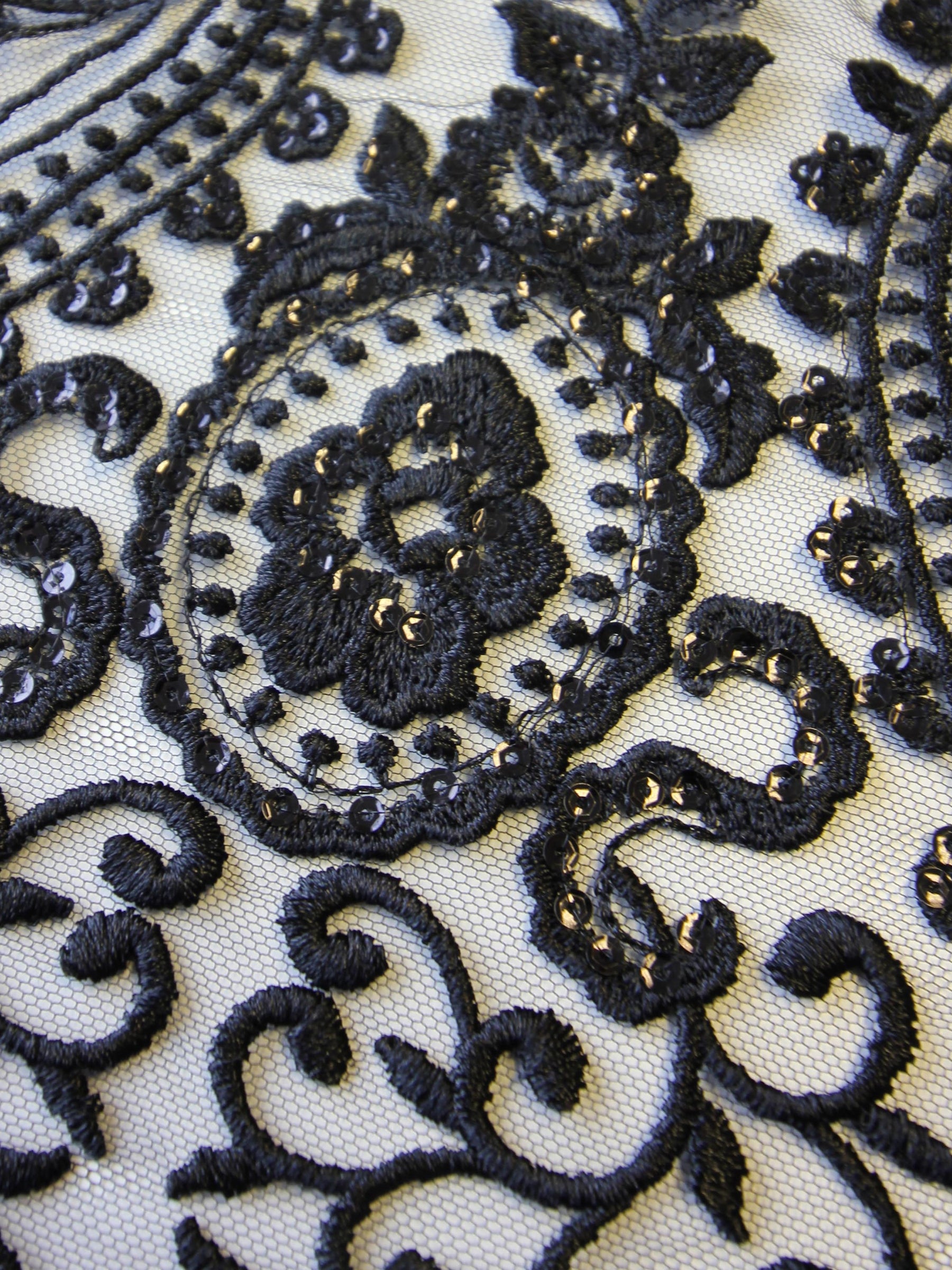 Black Embroidered Lace - Greer