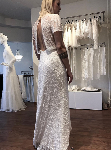 Ivory Hand Beaded Lace - Brianna