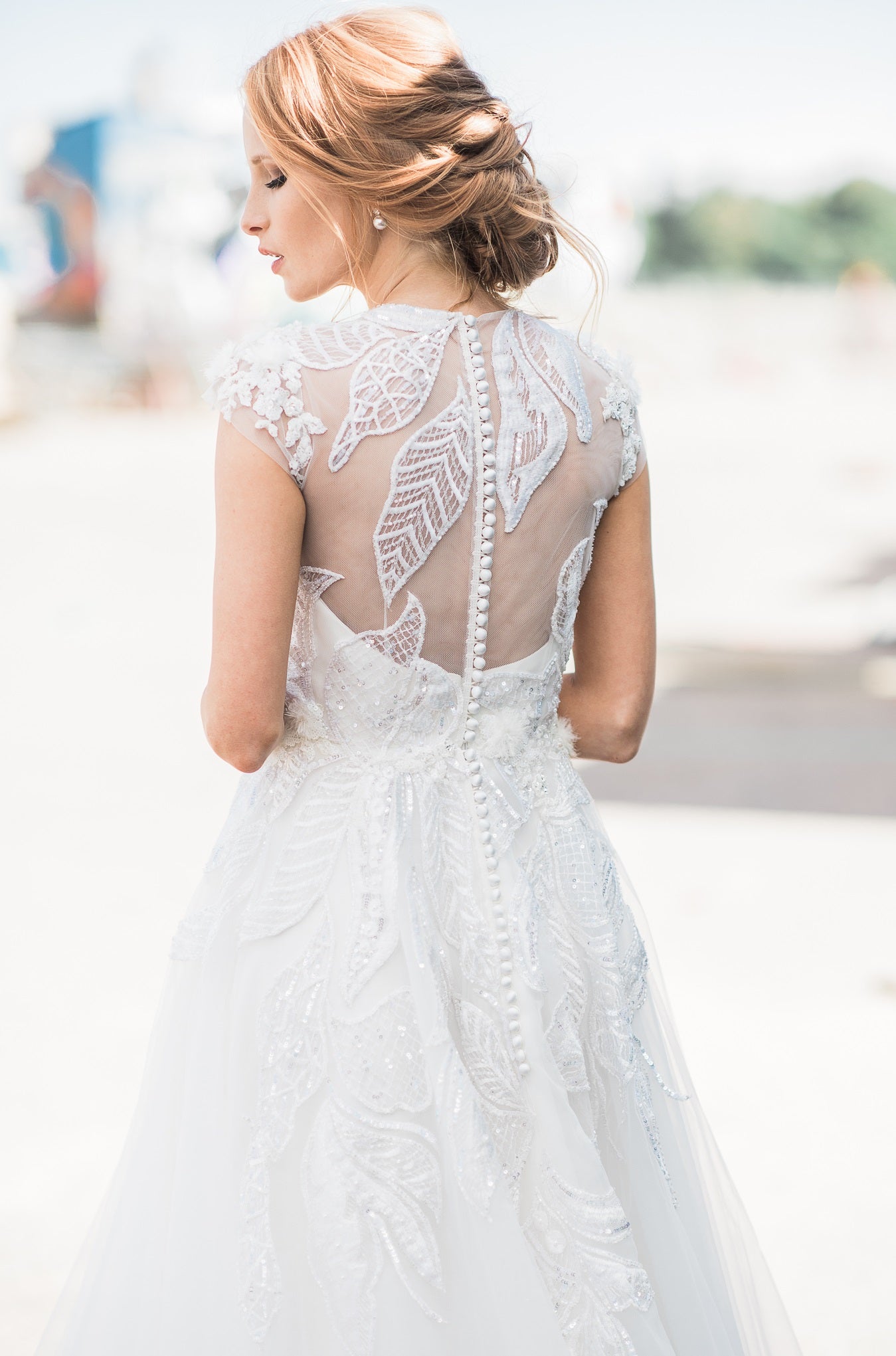 White Beaded Lace - Bridget