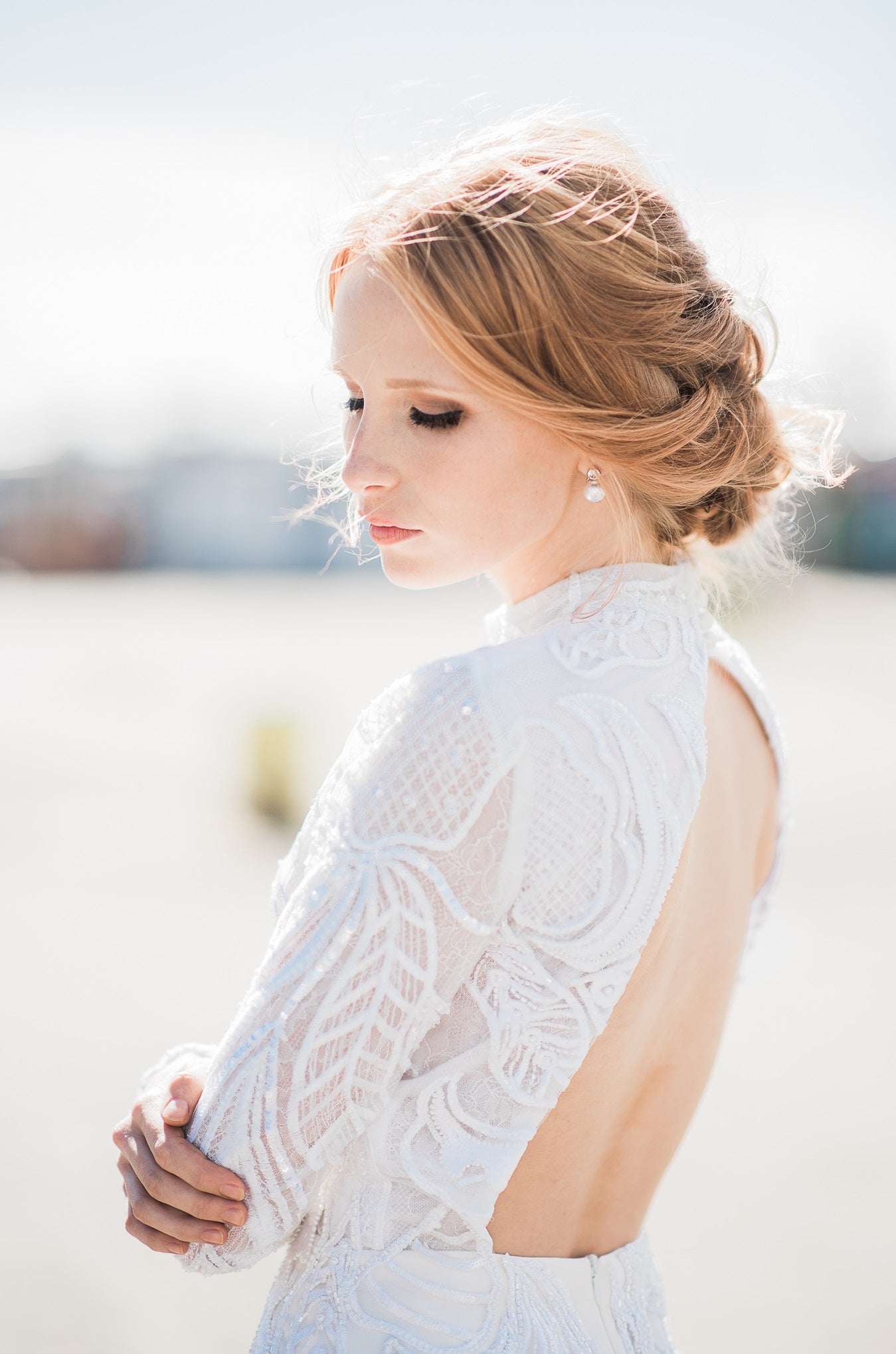 White Beaded Lace - Bridget