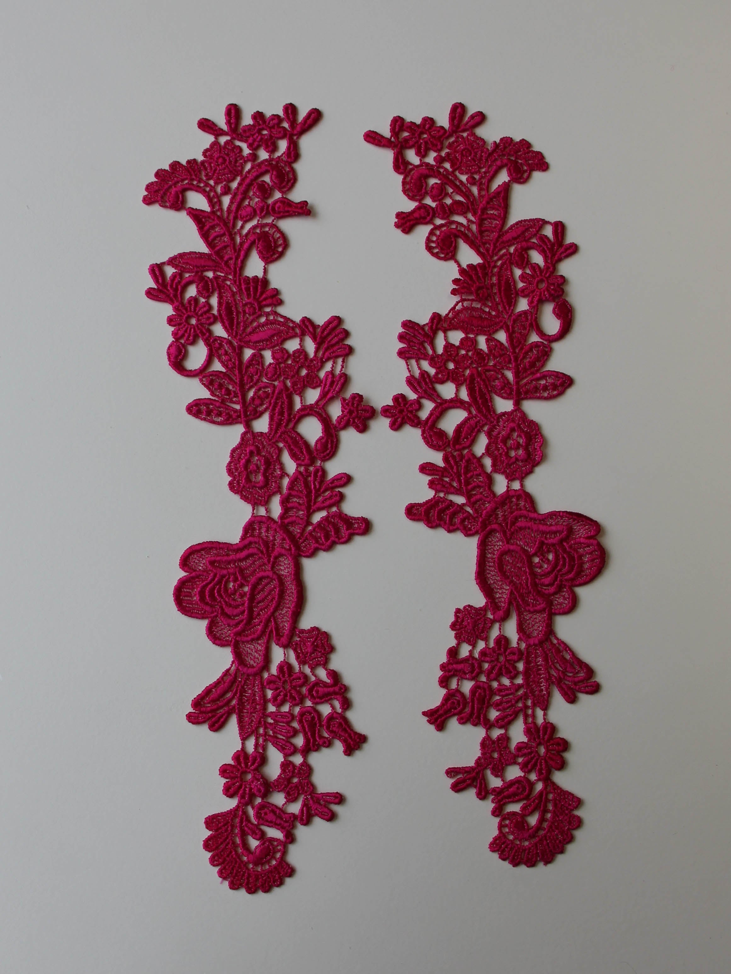 Red Corded Lace Appliques Mona