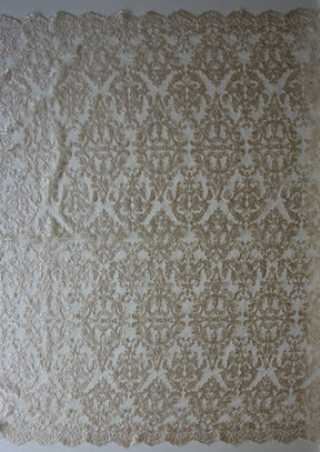 Champagne Sequinned Embroidery Lace - Albany