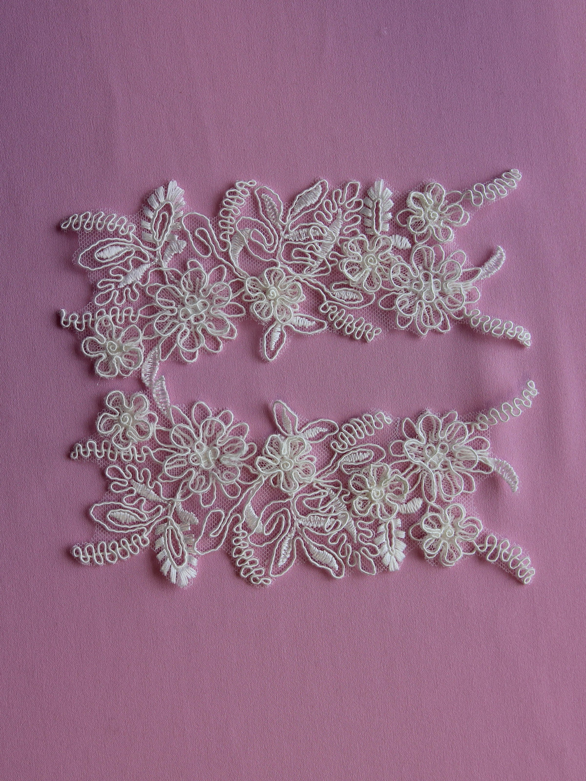 Ivory Corded Lace Appliques - Coral (Medium)