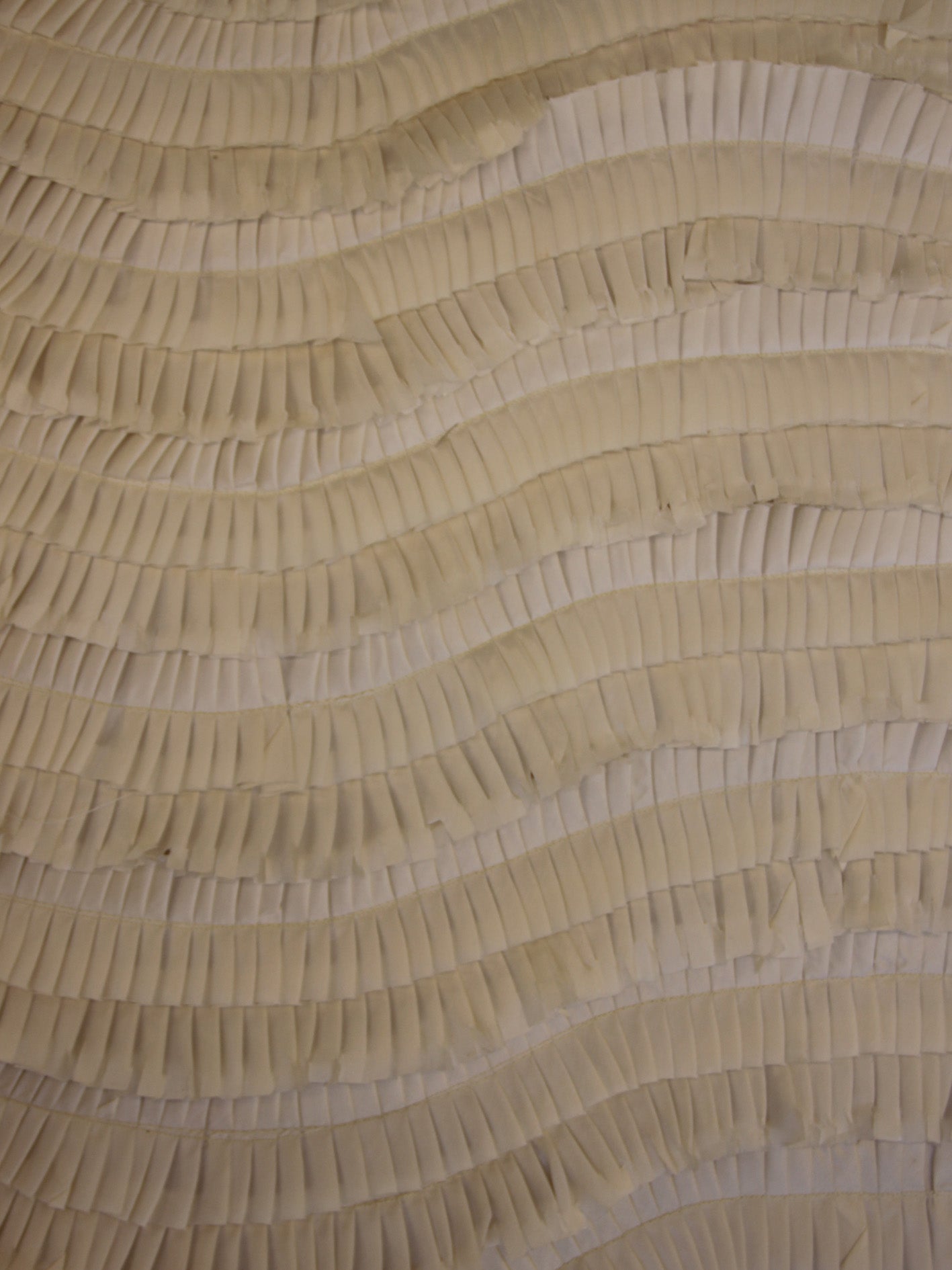 Ivory Pleated Fabric - Waves