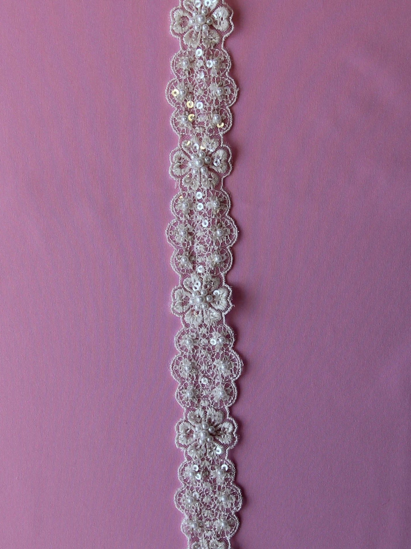 Sequinned Dress Trim - Crocus