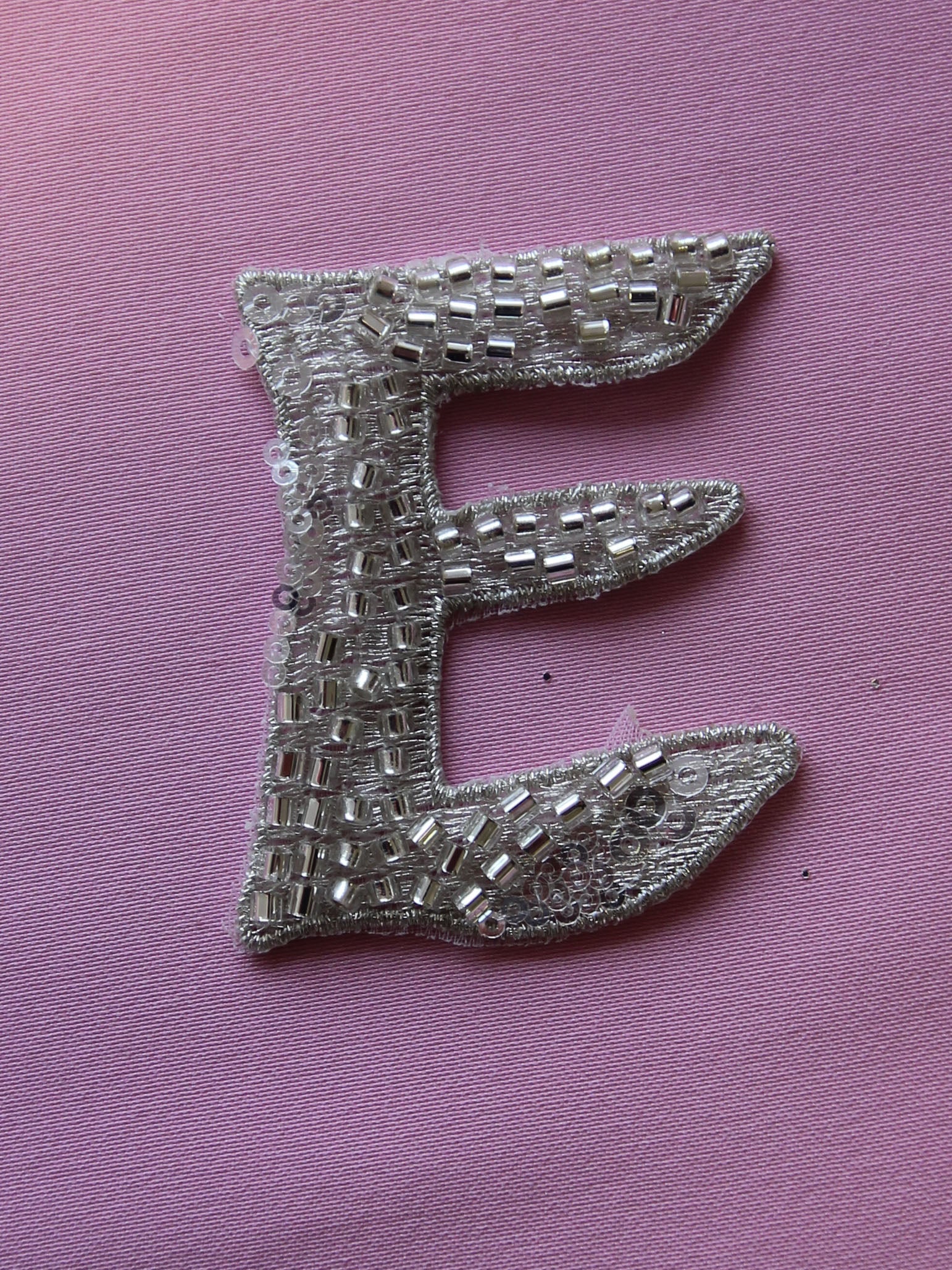 2 Blue Sequin with Bead Letters CHOICE OF LETTER!