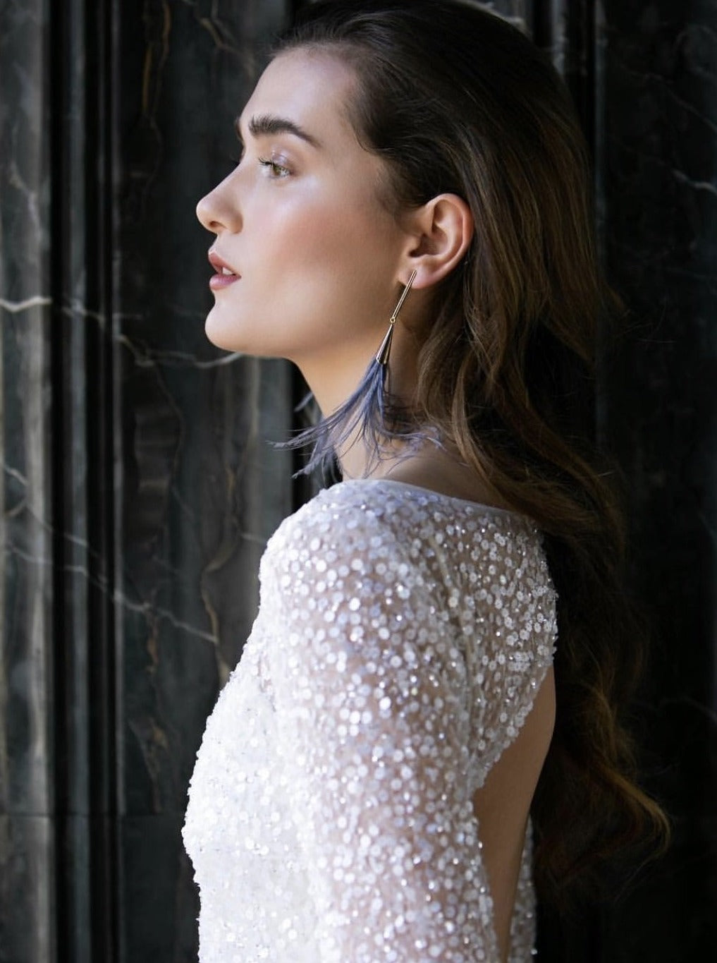 Ivory Sequinned Tulle - Esperanza