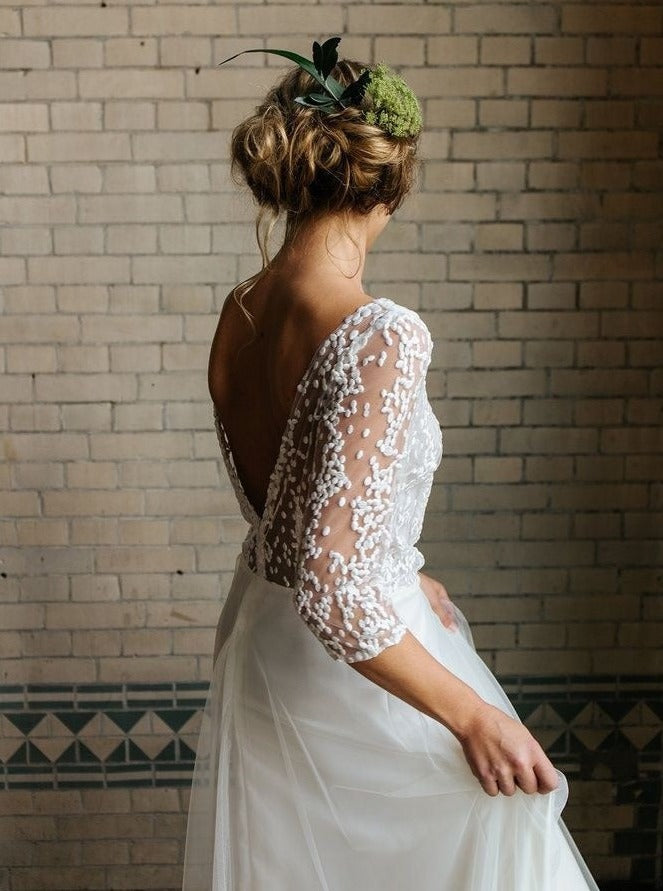 Ivory Embroidered Lace - Gabby