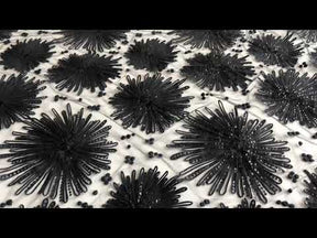 Black Corded & Sequinned Lace - Danuta