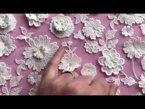 Ivory 3D Embroidery Lace - Hannie