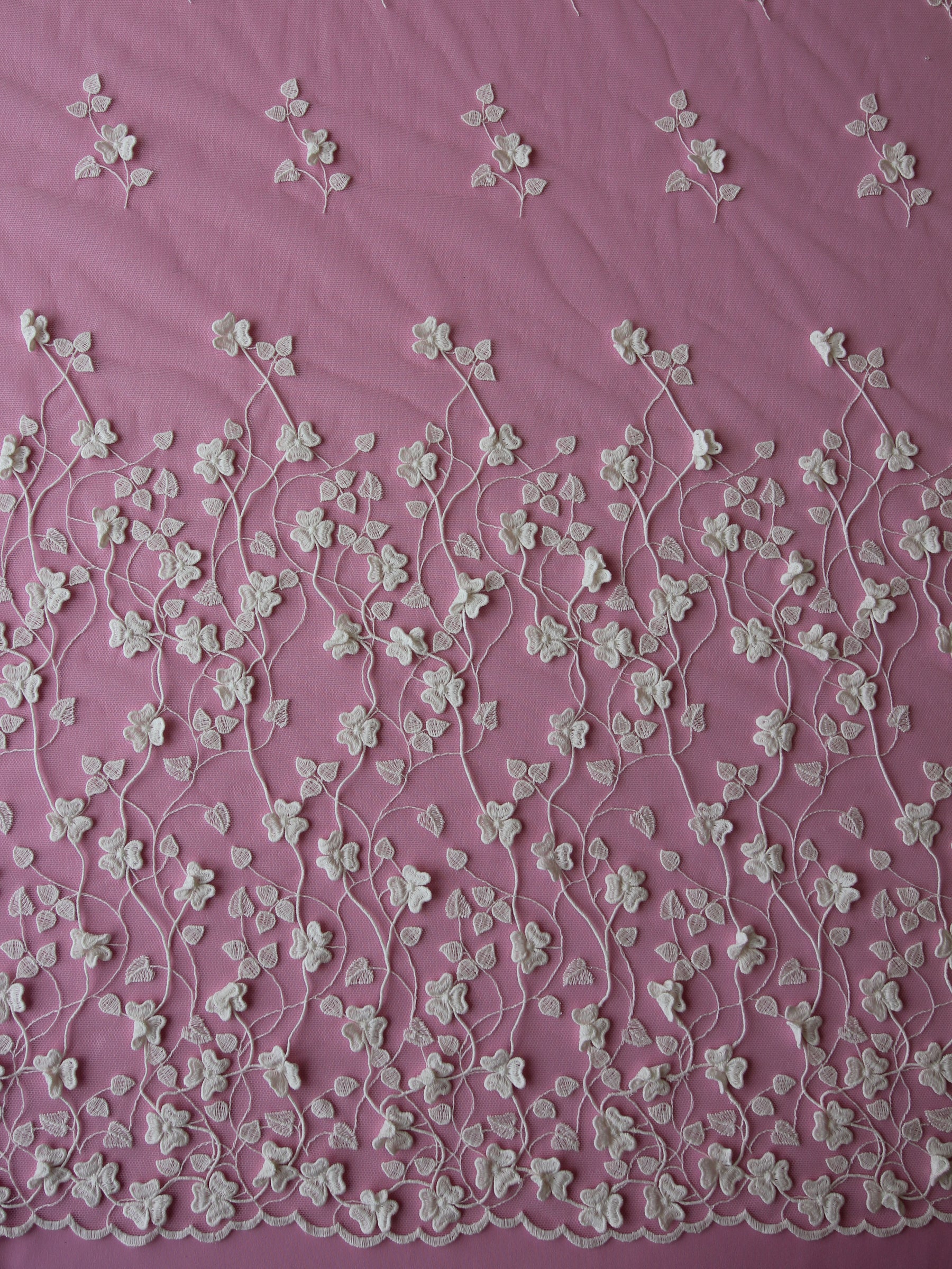 Ivory 3D Embroidered Lace - Catriona