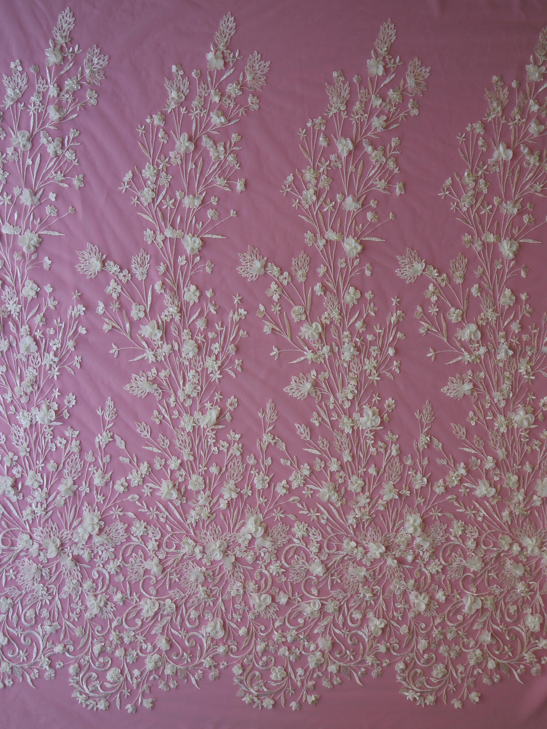 Ivory 3D Embroidered Lace - Milena