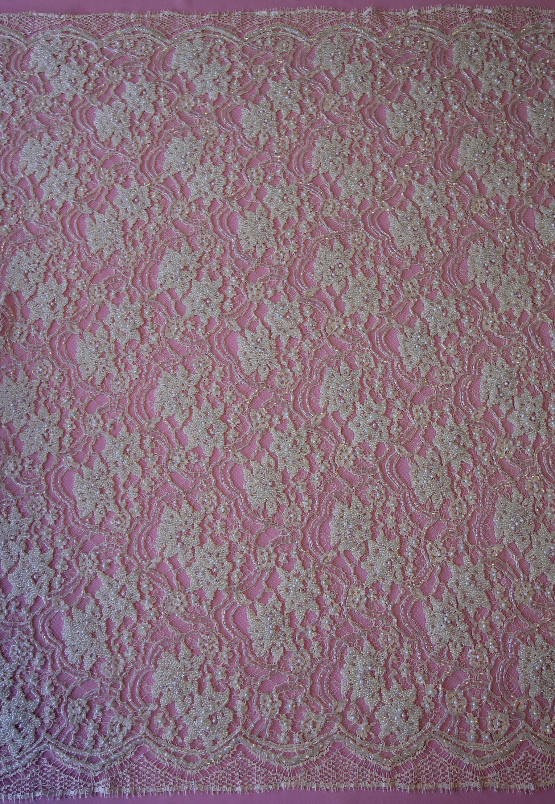 Ivory Beaded Chantilly Lace - Ophelia