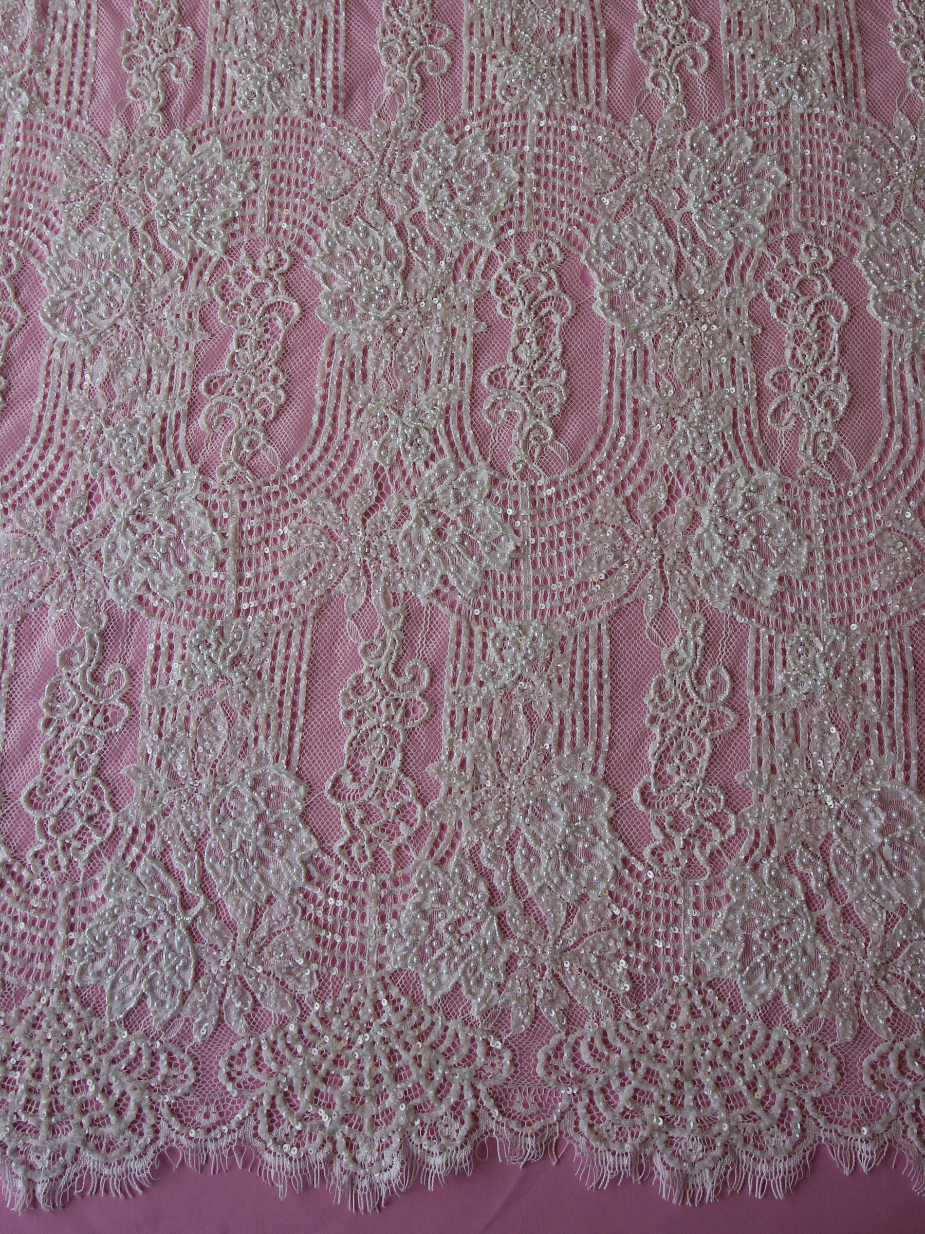 Ivory Beaded Lace - Agatha