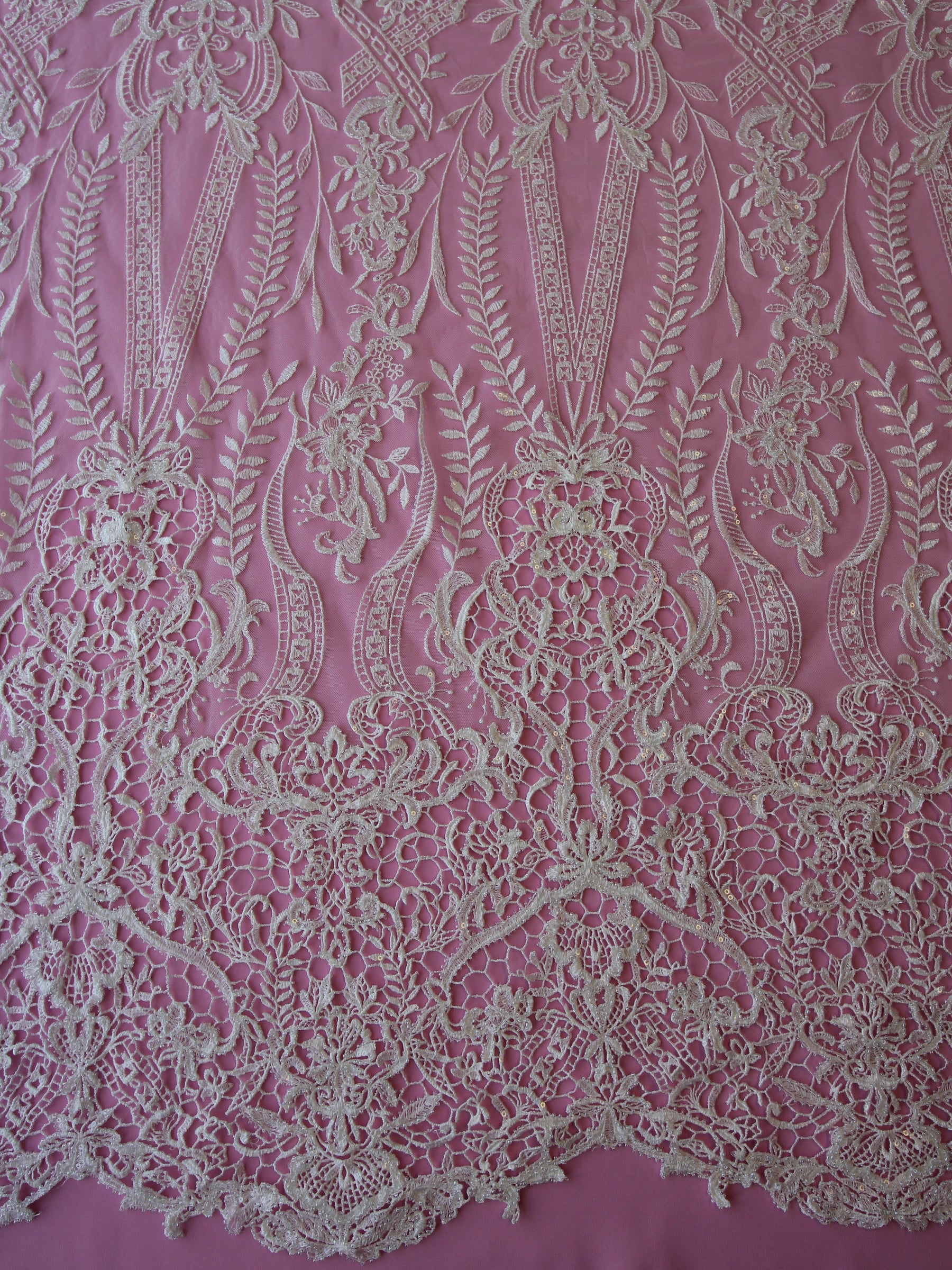 Ivory Embroidered Lace - Benita