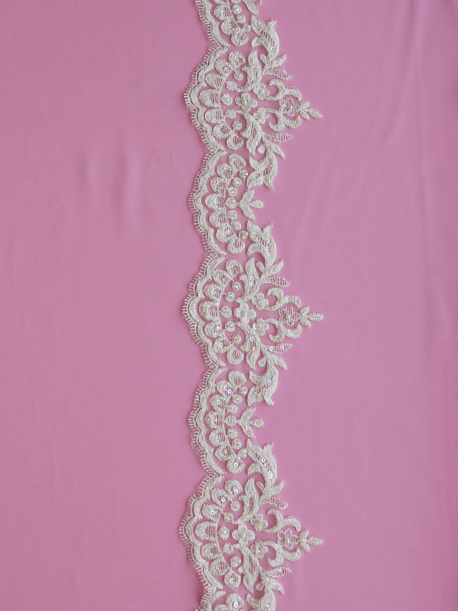 Ivory Beaded Lace Trim - Ava