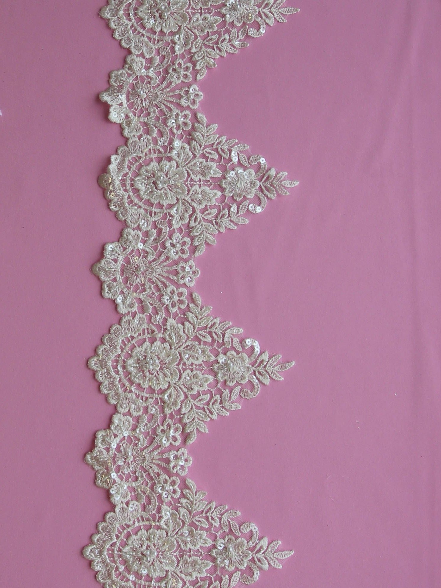 Ivory Beaded Lace Trim - Hazel