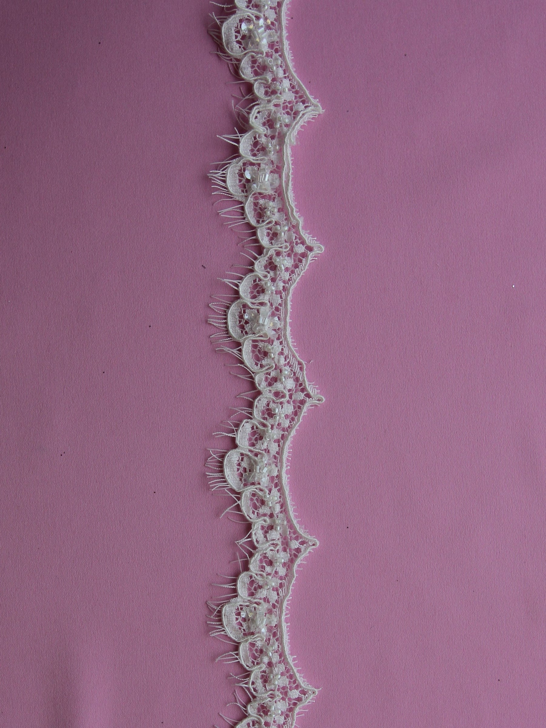 Ivory Beaded Lace Trim - Kentucky