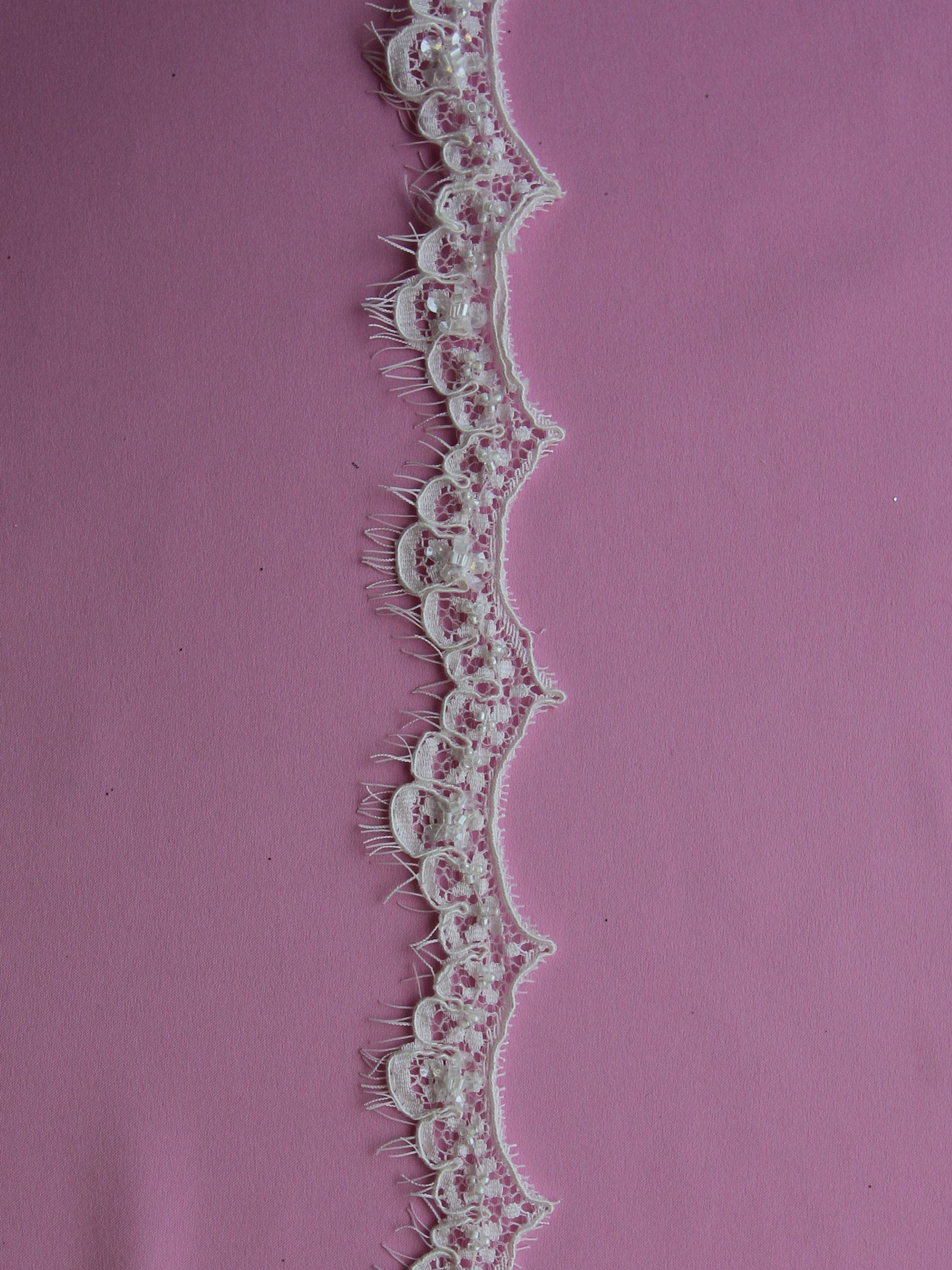 Ivory Beaded Lace Trim - Kentucky