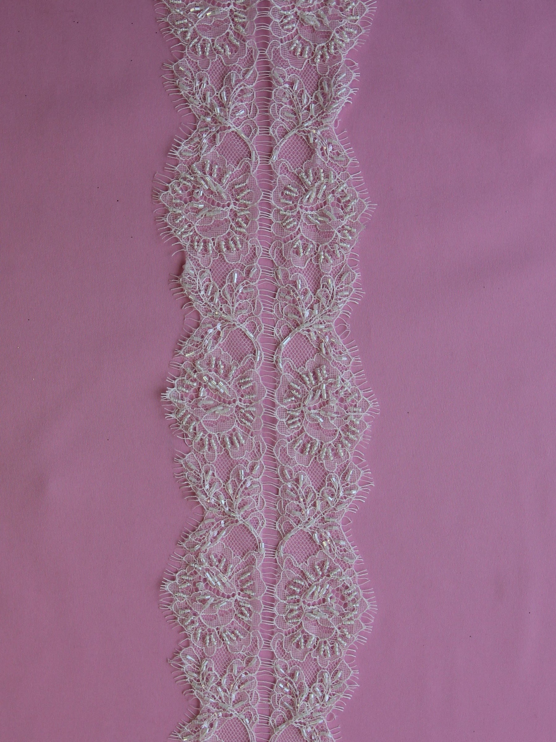 Ivory Beaded Lace Trim - Teagan