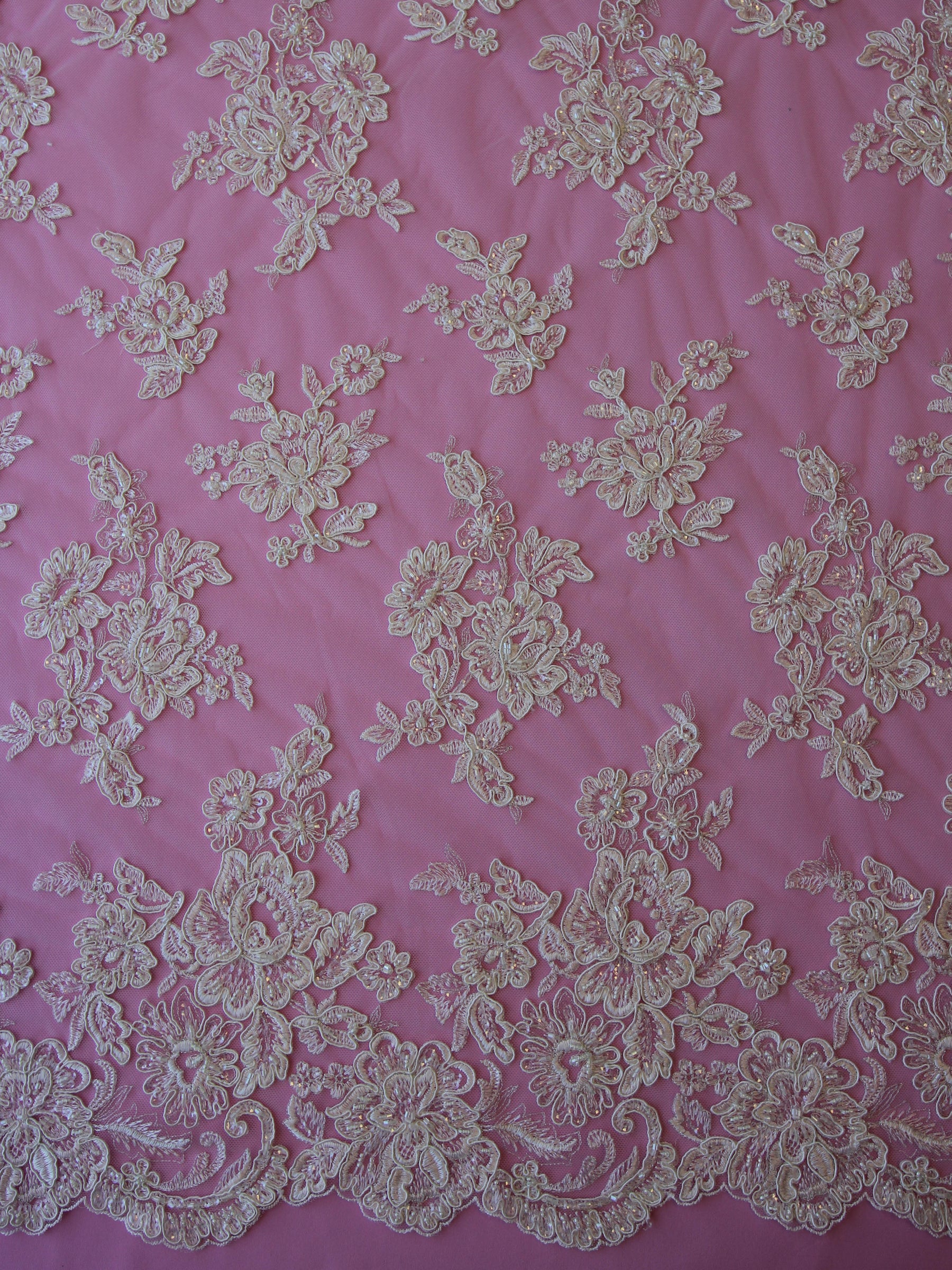 Ivory Beaded Lace - Victoria