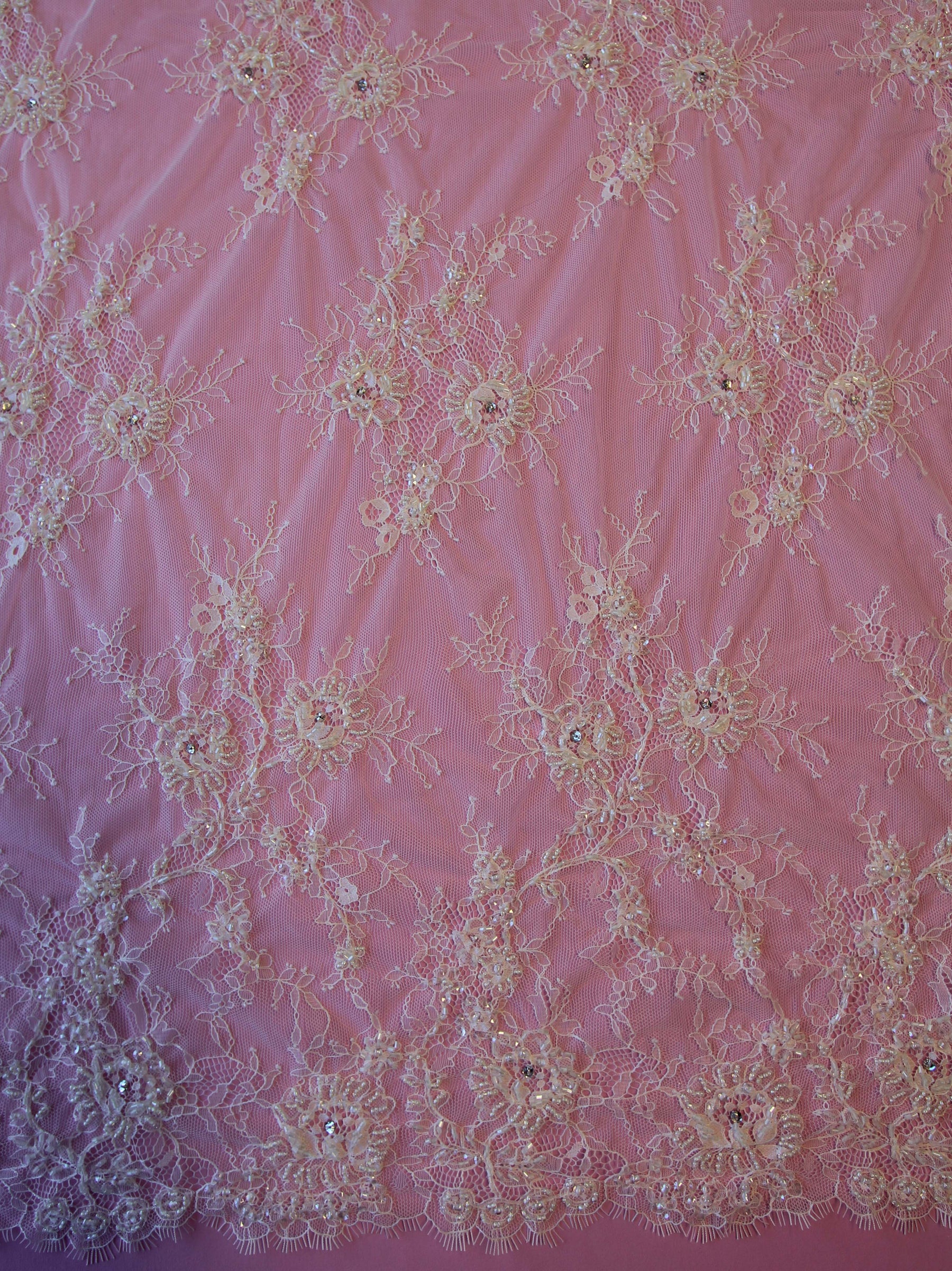 Ivory Beaded Lace - Lily