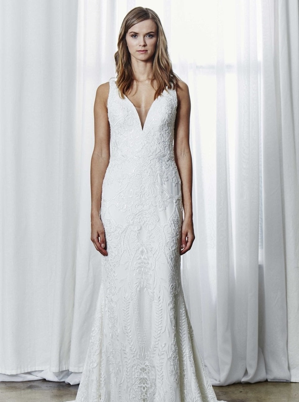 Ivory Embroidered Lace - Benita
