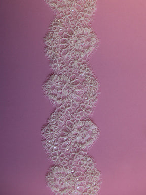 Ivory Corded & Beaded Lace Trim - Wisconsin