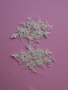 Ivory Beaded Lace Appliques - Sophia