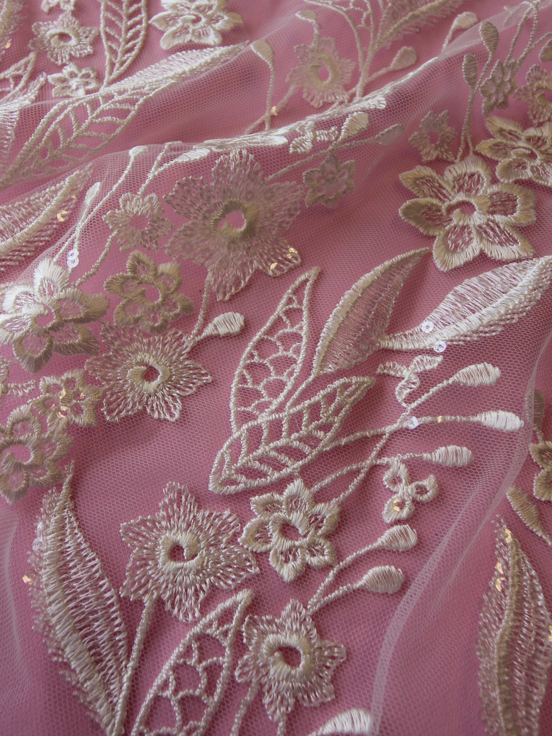 Ivory Embroidery Lace - Monaco