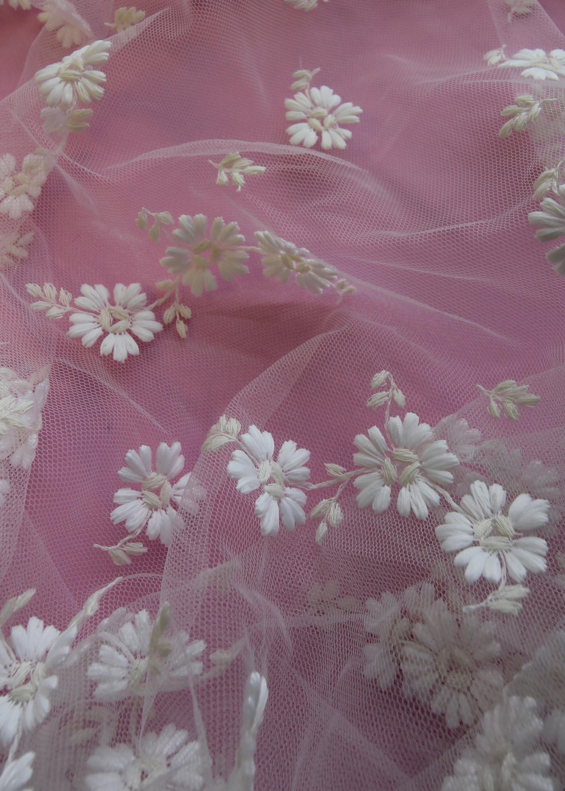 Ivory Floral Embroidery Lace - Morag