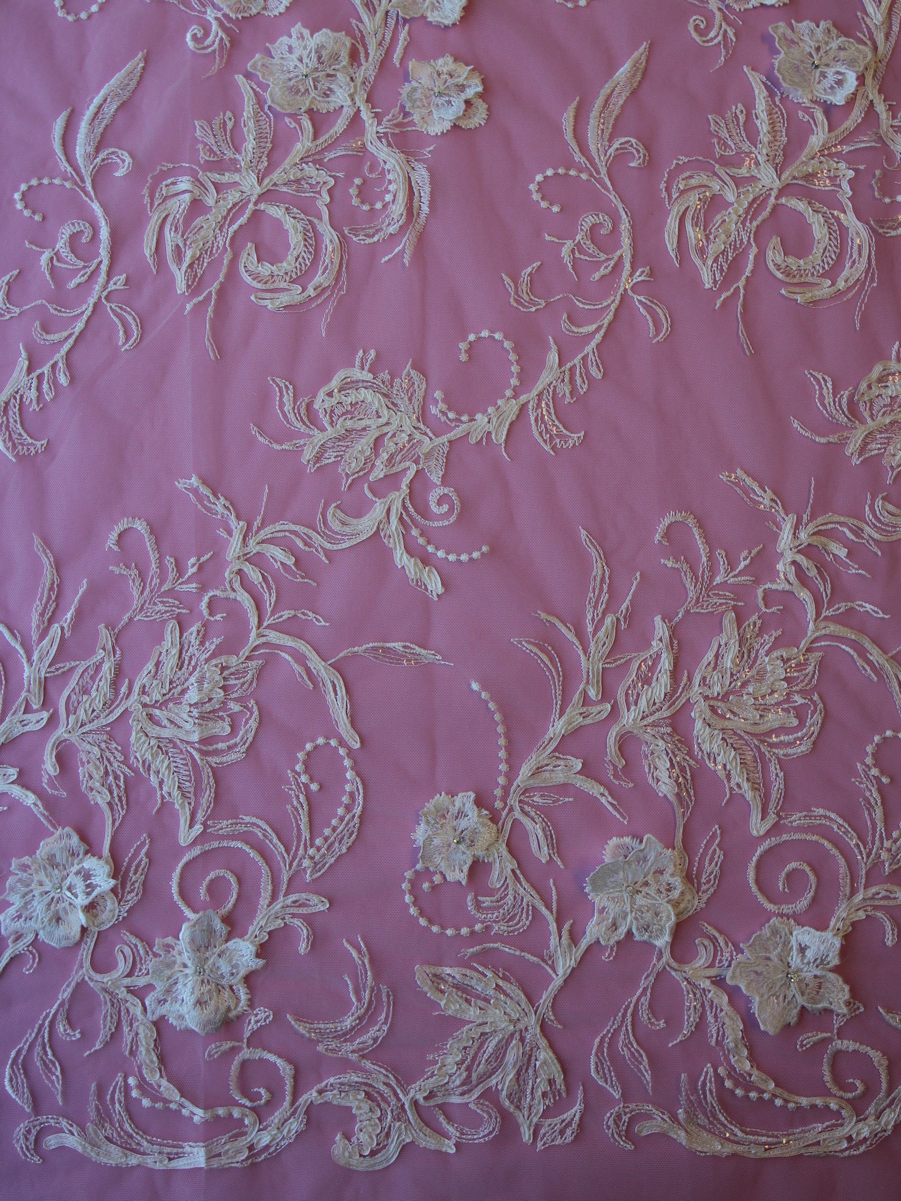 Ivory Embroidered Lace - Keegan