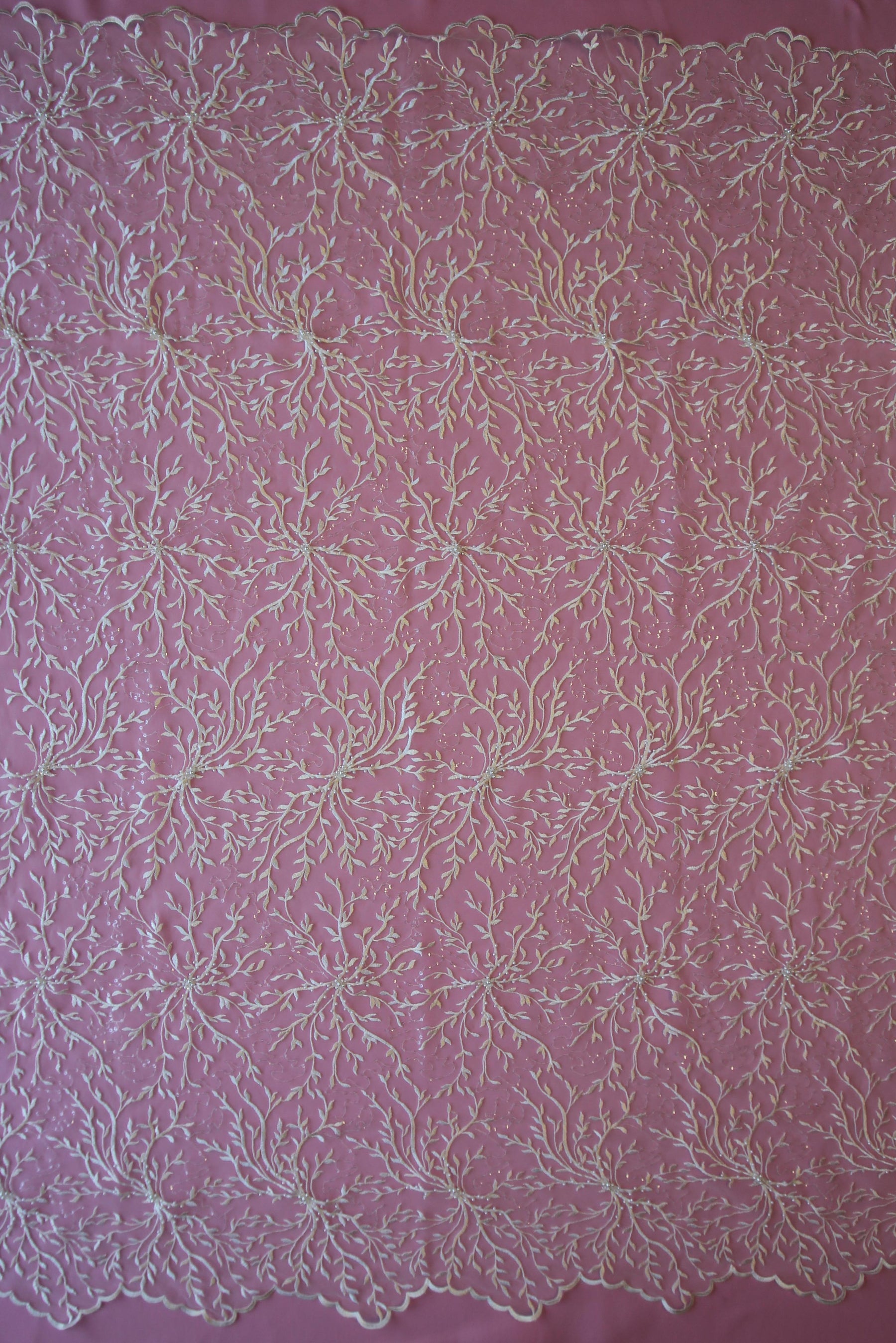 Ivory Embroidered Lace - Manon