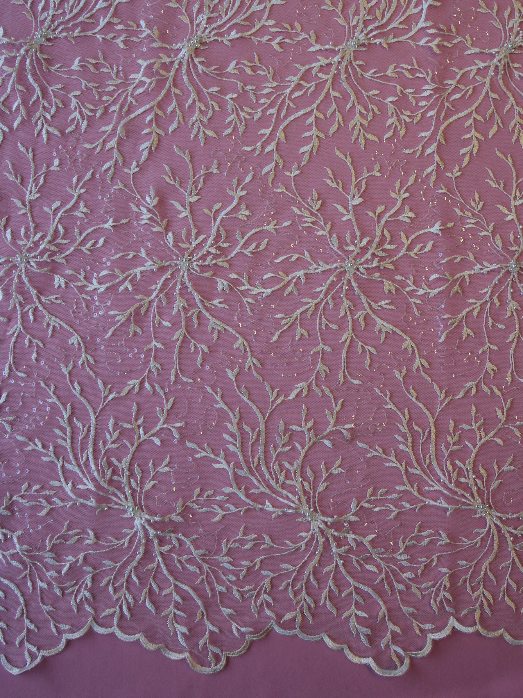 Ivory Embroidered Lace - Manon